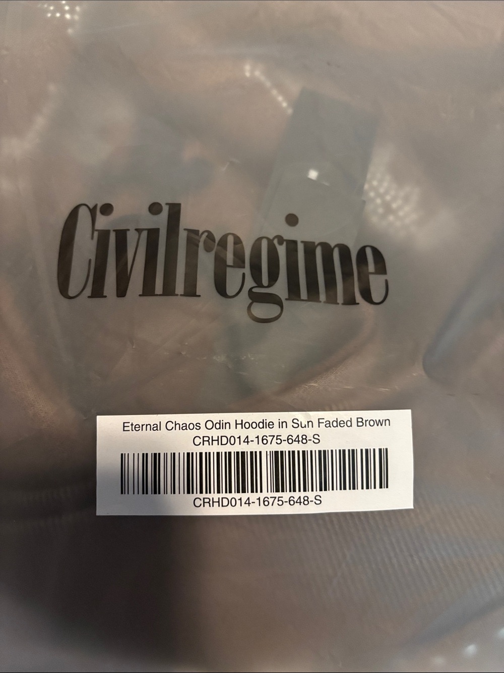 Civil Regime Brown Hoodie with studs Women’s Size: Small oversized NWT - Picture 8 of 8
